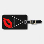 Kiss Lip Black Red Lipstick Anderson DIY Monogram Gepäckanhänger (Vorderseite horizontal)