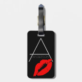 Kiss Lip Black Red Lipstick Anderson DIY Monogram Gepäckanhänger (Rückseite vertikal)