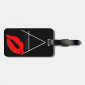 Kiss Lip Black Red Lipstick Anderson DIY Monogram Gepäckanhänger (Rückseite horizontal)