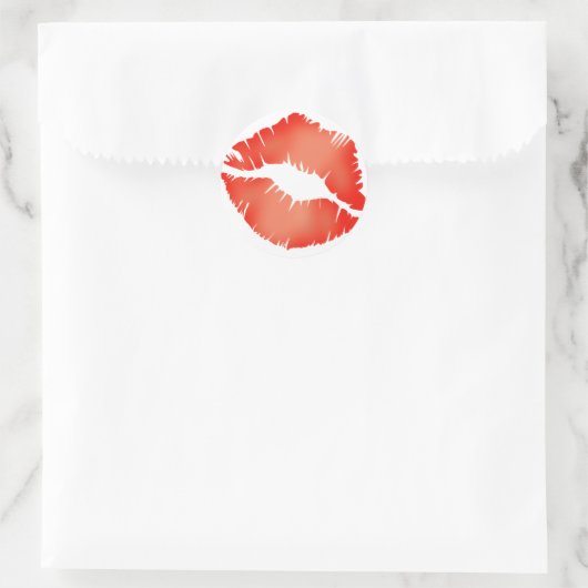 'KISS' LIP-DRUCK RUNDER AUFKLEBER (Tasche)