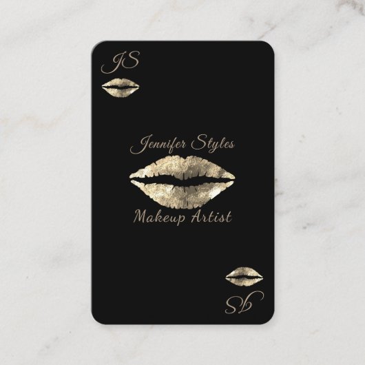 Kiss lips ace play card makeup artist visitenkarte (Vorderseite)