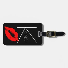 Kiss Lips Black Red Lipstick King Custom Monogram Gepäckanhänger