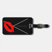 Kiss Lips Black Red Lipstick Vasquez / Monogram Gepäckanhänger (Rückseite horizontal)