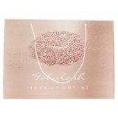 Kiss Lips Blush Makeup Glitzer Rose Gold Confetti Große Geschenktüte (Rückseite)
