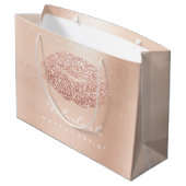 Kiss Lips Blush Makeup Glitzer Rose Gold Confetti Große Geschenktüte (Rückseite Schrägansicht)