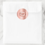 Kiss Lips Coral Peach Makeup Artist Beauty Metal Runder Aufkleber (Tasche)