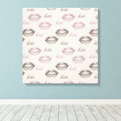 Kiss Lips Leinwanddruck (Insitu (Holzboden))
