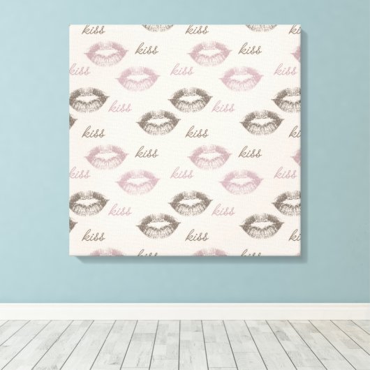 Kiss Lips Leinwanddruck (Insitu (Holzboden))