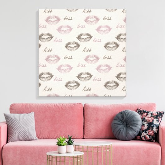 Kiss Lips Leinwanddruck (Insitu (Wohnzimmer))