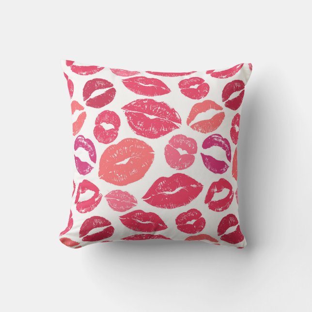 Kiss Lips Liebe Throw Kissen (Vorderseite)