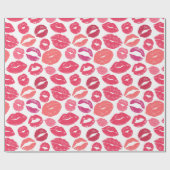 Kiss Lips Liebe Wrapping Paper Geschenkpapier (Flach)