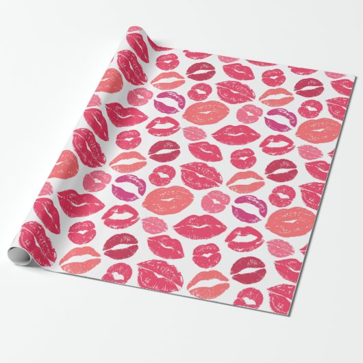 Kiss Lips Liebe Wrapping Paper Geschenkpapier (Ungerollt)