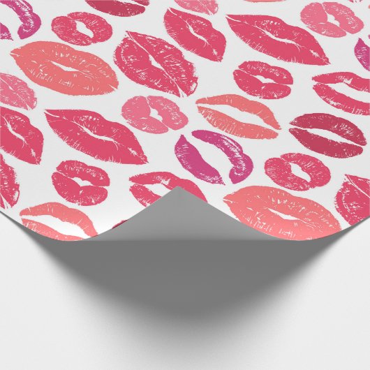 Kiss Lips Liebe Wrapping Paper Geschenkpapier (Ecke)