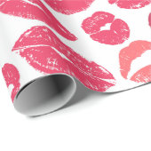 Kiss Lips Liebe Wrapping Paper Geschenkpapier (Rolleneckpunkt)