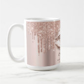 Kiss Lips Makeup Artist Glitzer Tropfen Funkelnd Kaffeetasse (Links)