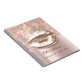 Kiss Lips Makeup Artist Glitzer Tropfen Funkelnd L Notizblock (Rechte Seite)