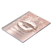 Kiss Lips Makeup Artist Glitzer Tropfen Funkelnd L Notizblock (Linke Seite)