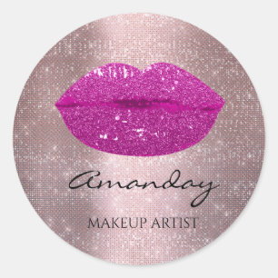 Kiss Lips Makeup Individuelle Name Violet Berry Runder Aufkleber