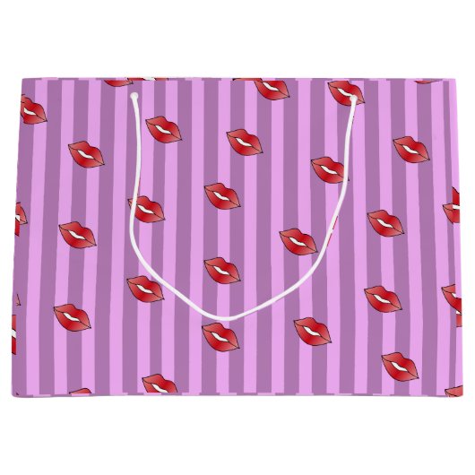 Kiss Lips Muster Große Geschenktüte (Vorderseite)