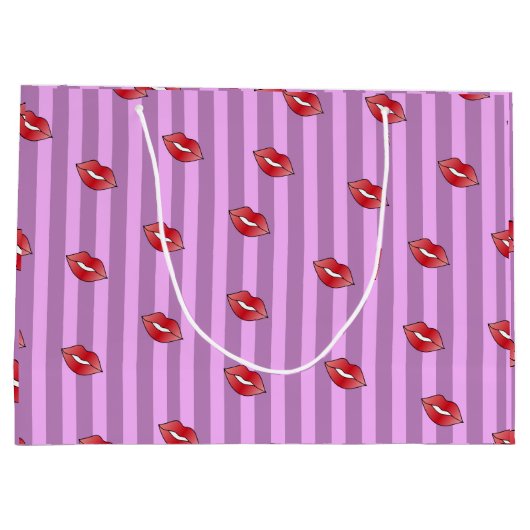 Kiss Lips Muster Große Geschenktüte (Rückseite)