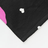 Kiss Lips Pink Red and Hearts Fleece Blanket BLK (Ecke)