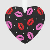 Kiss Lips Pink Red Hearts Akryllische Ornamente Bl (Vorderseite)