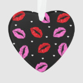 Kiss Lips Pink Red Hearts Akryllische Ornamente Bl (Rückseite)
