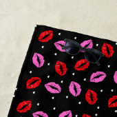 Kiss Lips Pink Red Hearts Strandtuch - BLK (Beispiel)