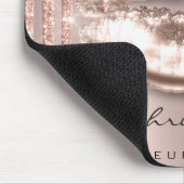 Kiss Lips Pink Rose Gold Blush Makeup Glitzer Mousepad (Ecke)