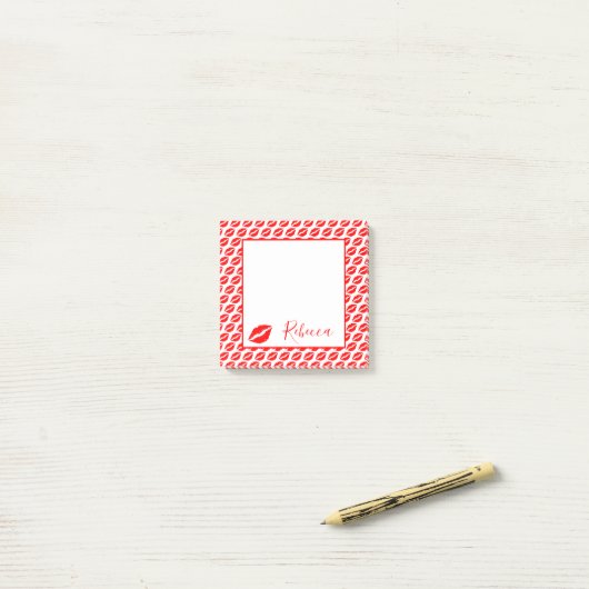 Kiss Lips Post-it Klebezettel (Auf Schreibtisch)