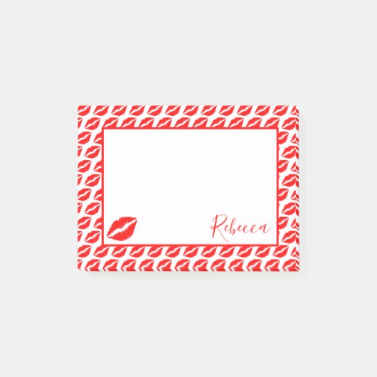 Kiss Lips Post-it Klebezettel (Vorderseite)