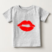 Kiss Lips Red Lipstick Liebe Passion Valentine Baby T-shirt (Vorderseite)