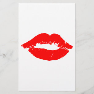Kiss Lips Red Lipstick Liebe Passion Valentine Briefpapier