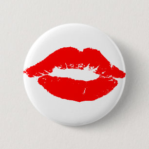 Kiss Lips Red Lipstick Liebe Passion Valentine Button