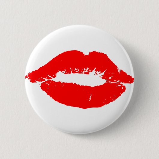 Kiss Lips Red Lipstick Liebe Passion Valentine Button (Vorderseite)