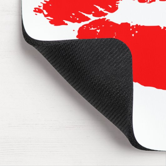 Kiss Lips Red Lipstick Liebe Passion Valentine Mousepad (Ecke)