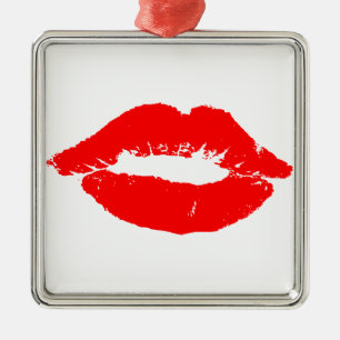 Kiss Lips Red Lipstick Liebe Passion Valentine Ornament Aus Metall
