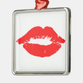 Kiss Lips Red Lipstick Liebe Passion Valentine Ornament Aus Metall (Links)