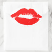 Kiss Lips Red Lipstick Liebe Passion Valentine Ovaler Aufkleber (Tasche)