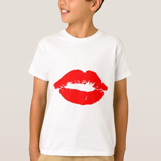 Kiss Lips Red Lipstick Liebe Passion Valentine T-Shirt (Vorderseite)