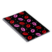 Kiss Lips Rosa und Rot, Herz-Notebook BLK Notizblock (Rechte Seite)