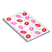 Kiss Lips Rosa und Rot, Herz-Notebook Notizblock (Rechte Seite)