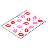 Kiss Lips Rosa und Rot, Herz-Notebook Notizblock (Linke Seite)