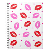 Kiss Lips Rosa und Rot, Herz-Notebook Notizblock (Vorderseite)