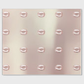 Kiss Lips Rose Gold Blush Bridal Sweet 16. Geschenkpapier (Flach)