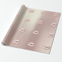 Kiss Lips Rose Gold Blush Bridal Sweet 16.