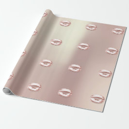 Kiss Lips Rose Gold Blush Bridal Sweet 16. Geschenkpapier