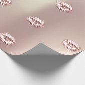 Kiss Lips Rose Gold Blush Bridal Sweet 16. Geschenkpapier (Ecke)