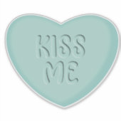 Kiss Me Aquamarin Candy Heart Sticker (Vorderseite)