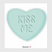 Kiss Me Aquamarin Candy Heart Sticker (Blatt)